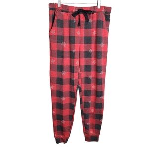 Emerson Road Red Plaid Christmas Pajama Pants Joggers NWOT Women's Size Medium